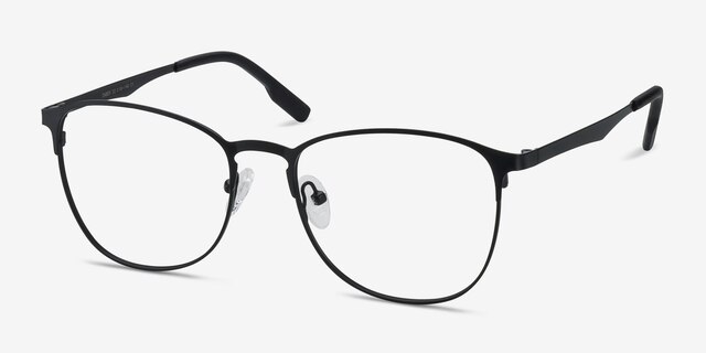 Ember Matte Black MétalMontures de lunettes de vue d'EyeBuyDirect, Vue d'Angle
