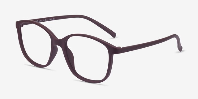 Saint Lou Burgundy PlasticEyeglass Frames from EyeBuyDirect, Angle View