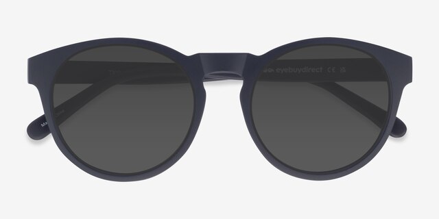 Taylor Matte Navy PlasticSunglass Frames from EyeBuyDirect, Closed View