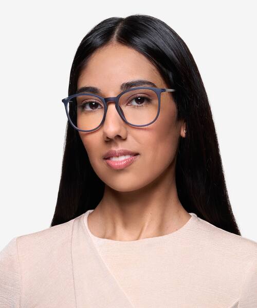 Matte Blue Naomi -  Metal Eyeglasses
