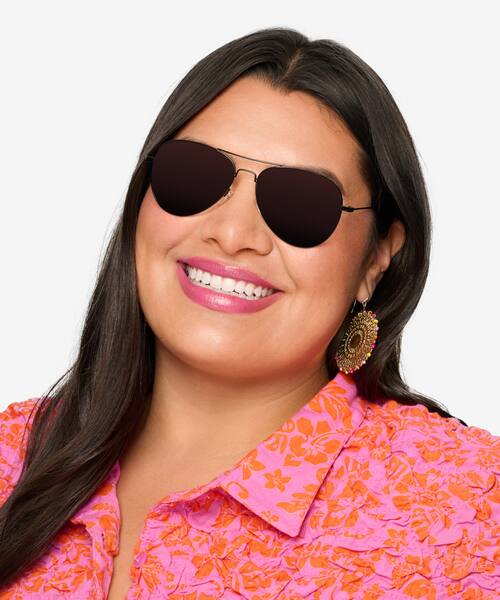 Black Good Vibrations -  Metal Sunglasses