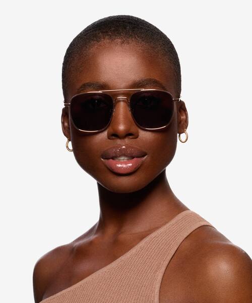 Rose Gold Sun Fame -  Metal Sunglasses
